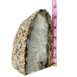 Natural Geode Slice Rock Tea Candle Holder EUC